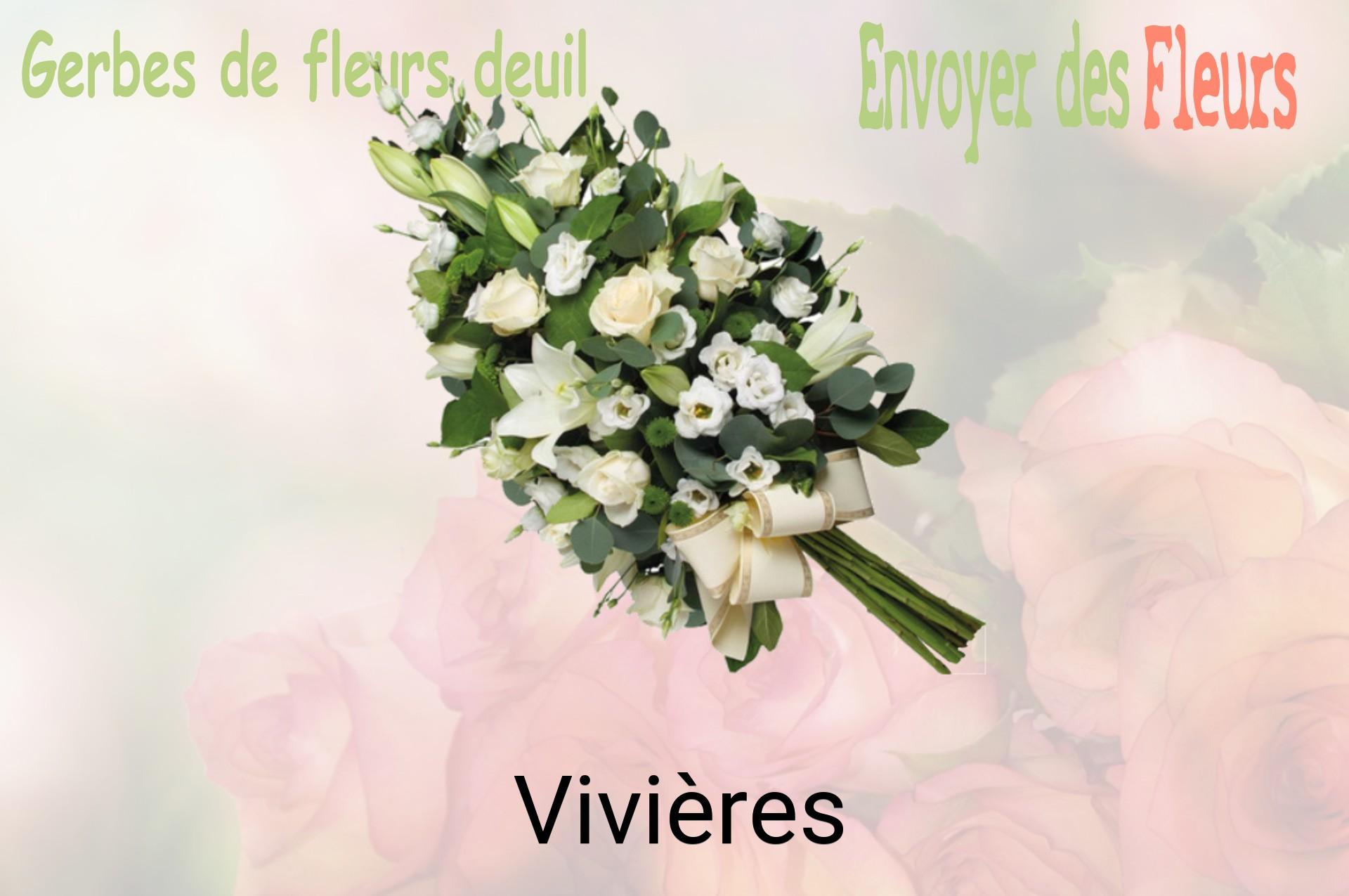 Gerbe de fleurs de deuil livrée à Vivières